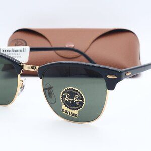 Ray-Ban RB 3016 W0365 CLUBMASTER Black Sunglasses Gray Lenses